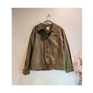 EUC Vans Men’s Chore Jacket M Brown Workwear Cotton Button-Up Length 24” PTP 21”